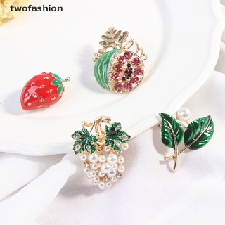 [twofashion] 1 pieza broches de fruta perla mujeres aleación bodas banquete ropa broche pines regalo [twofashion]