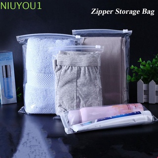 NIUYOU 5PCS Portable Storage Pouch Cloth Organizer Zipper Lock Plastic Bag Travel New Self Seal Waterproof Clear Transparent