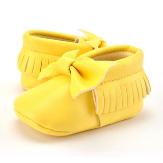 Baby Casual PU Leather Tassels Bowknot Indoor Toddler Infant Sole Shoes Soft (2)