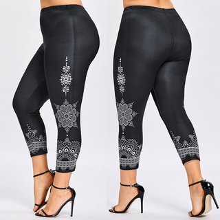 xl-5xl mujeres tallas grandes impreso leggings yoga deporte casual leggings