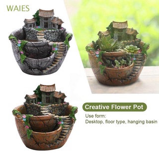 waies lindo maceta resina ciudad del cielo maceta cielo jardín jardín bonsai suculenta decoración del hogar novedad cesta de flores multicolor