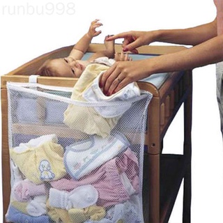 Bebé cuna bolsa de malla recién nacido mesita de noche parachoques bebé organizador de pañales bolsa de ropa de niño contenedor runbu998 tienda (1)