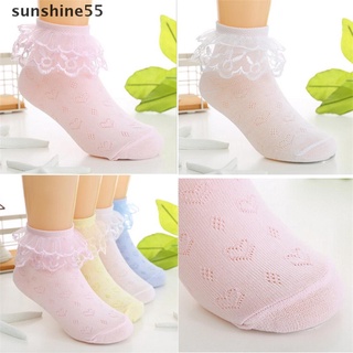 Calcetines de malla de princesa con volantes de algodón con encaje de verano para bebés/niños/calcetines de tobillo {bigsale}