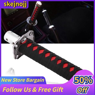 Pomo de palanca de cambios Universal Samurai espada coche Katana Metal negro+rojo 15cm