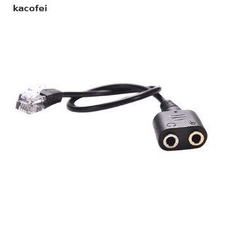 [kacofei] adaptador dual de 3,5 mm hembra a rj9 adaptador convertidor pc auriculares teléfono usando cable