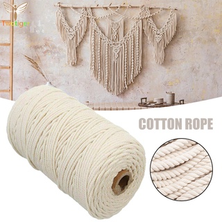 3/4/5/6 mm cuerda de macramé Natural Beige algodón trenzado cordón artesanal artesanía DIY herramienta