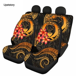 Polynesian Maoli Tribal Pattern Printed Easy Clean Front&Rear Vehicle Seat Covers Set Durable Car Seat Cushion