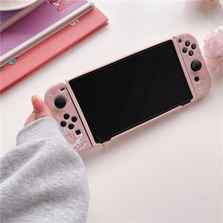 Nintendo Switch OLED Case Fashion Animation Theme Pink Style Balloon Cute Dog Casing Game Console Handle Protector Cover (5)