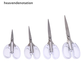 [heavendenotation] Stainless Steel Scissors Transparent Handle Cutting Tools Office Supplies DIY