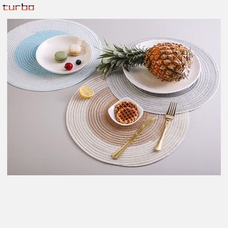 Tapete redondo con aislamiento térmico/tapete para mesa de comedor/tapete para comida occidental nórdica/tapete para tazas/tapete para tazas de té/plato de cáñamo de algodón japonés