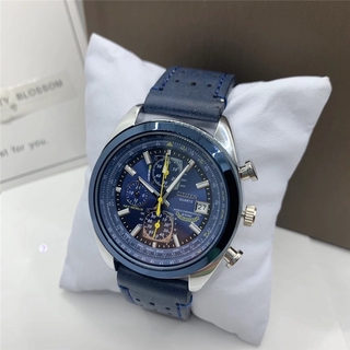 Nuevo reloj De cuarzo Azul angel/pulsera De cuero con cronómetro Automático Citizen para hombre