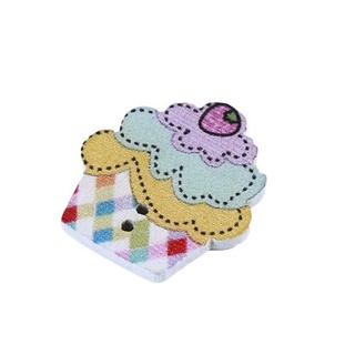 50 multicolor helado pastel 2 agujeros madera botón de costura scrapbooking diy (2)