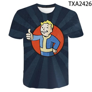 Virtual Fallout 4 Vault Boy periférico camisetas beep beep niños pequeños cuello redondo manga corta para jóvenes