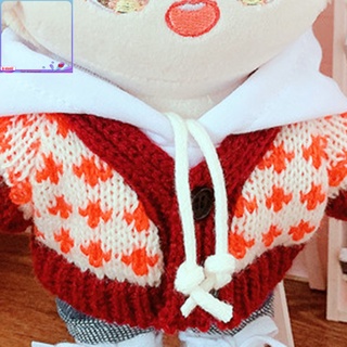 ha_ moda muñeca suéter sombrero traje de peluche juguete sudadera pantalones ropa traje universal para juego de pretender (9)