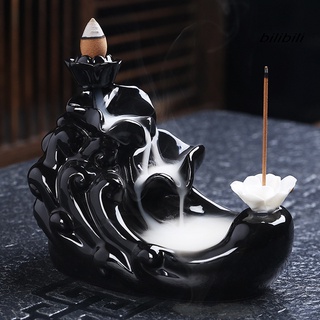 bi quemador de incienso cascada cerámica humo incensario artesanía decoración del hogar (3)