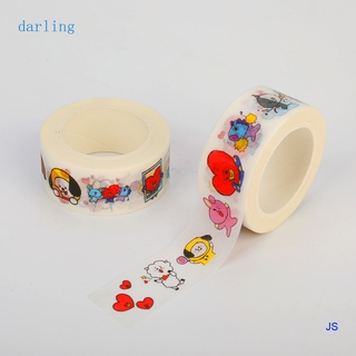 Darling 2cm*10m Kpop BTS BT21 lindo Washi cinta de papel enmascaramiento diario Scrapbook pegatina DIY