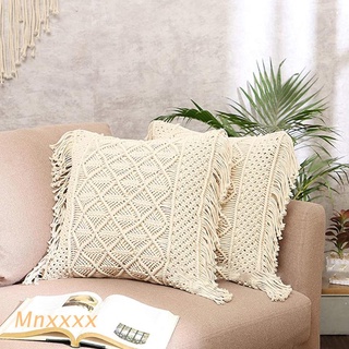 MNXXX Decorative Cotton Throw Pillow Cover Woven Boho Cushion Case with Tassel Pillowcase for Bed Sofa Couch Car Farmhouse Home Decor