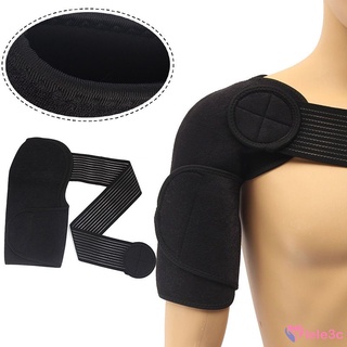 Negro ajustable almohadilla deporte solo hombro soporte correa envoltura cinturón único lele