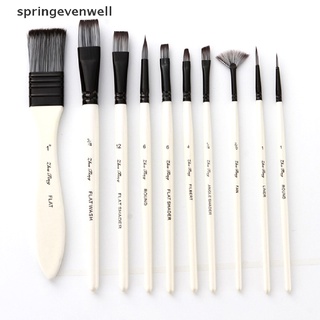 [springevenwell] juego de 10 brochas de pintura acrílicas acrílicas de nailon con cremallera (3)