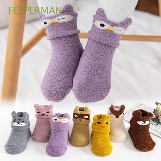 FESPERMAN Girls Baby Socks Toddler Anti-slip Sole Newborn Floor Socks Cute Keep Warm Children Cotton Autumn Winter Thick Cartoon