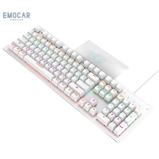 Emocar Cool Light PC teclado Gaming PC eje azul teclado con cable libre de conflictos para escritorio