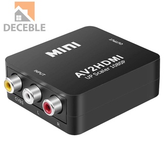 Deceble AV a HDMI compatible con adaptador 1080P convertidor de vídeo MINI AV2HDMI compatible con adaptador caja convertidor para HDTV