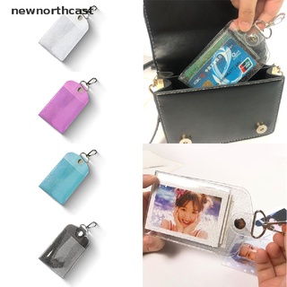 [newnorthcast] 1 pieza de purpurina transparente impermeable pvc id bus tarjeta de paso llavero