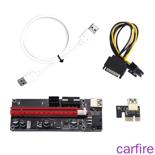 [Carfire] placa elevadora PCI-E 6pin 4pin PCI-E 1x a 16x tarjeta adaptador de tarjeta gráfica extensor de tarjeta Cable USB Color aleatorio (3)