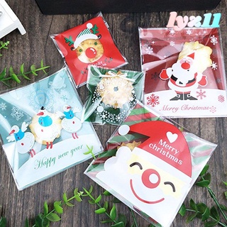 LYZ new Packaging Bag Christmas Gift Packaging Biscuit Bag New Year DIY for cookie Self Adhesive for candy