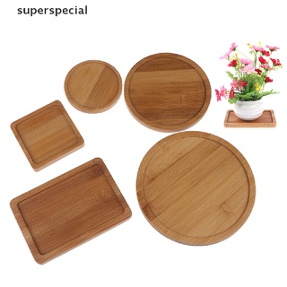 【cial】 Bamboo Round Square Plates for Succulents Pots Trays Base Stander Garden Decor .
