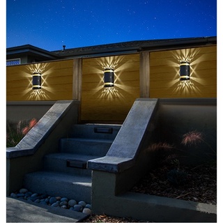 Led Solar jardín al aire libre inalámbrico lámparas de pared/ noche automática impermeable luces de seguridad/casa escalera valla lámpara de calle (8)