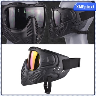 hombres/mujeres máscara completa respirador cs airsoft juegos al aire libre protector facial