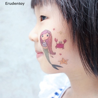 Erudentoy Kids Cartoon Temporary Tattoo Mermaid Sticker Waterproof Fake Tatoo *Hot Sale