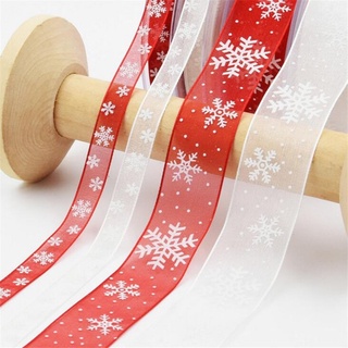 Organza Ribbon Snowflake Christmas Ribbons For Handmade DIY Gift Wrapping Decoration