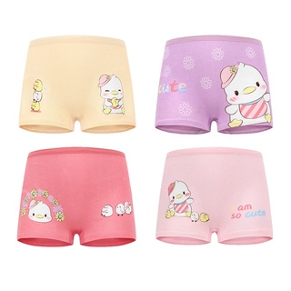 【VILISI】4 PCS/Set Girls Soft Fashion Panties Cartoon Pattern Kids Underwear Girl Printed Cute Cartoon Brief Breathable Solid Baby Underpants