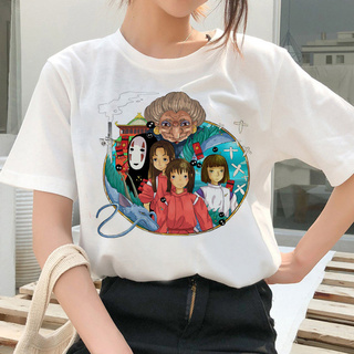 Totoro Harajuku estudio Ghibli camiseta de las mujeres Miyazaki Hayao Ullzang camiseta femenina lindo de dibujos animados Anime mujeres Top Tee