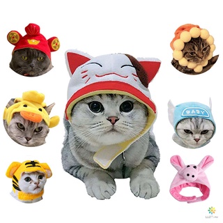 Sombrero de ropa de gato para perros de navidad vestir lindo sombrero para gatos perros mascotas disfraz sombrero conjuntos de cabeza para mascotas accesorios