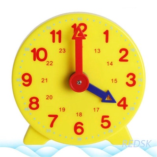 Reloj De aprendizaje De tiempo rojo para el aprendizaje De tiempo Montessori 4 pulgadas 12/24 horas