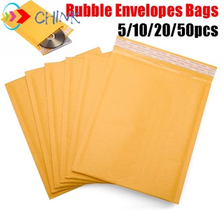 Chink 5/10/20/50 PCS nuevos Mailers de burbujas Kraft impermeable papel Kraft envío bolsa de sobre ligera de alta calidad autoadhesiva bolsa de embalaje de negocios (1)