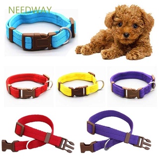 Needway Collar ajustable para perro con hebilla de suministros para perros, Collar de gato, accesorios para mascotas, para perros medianos, para cachorro, fácil de usar, Collar de tela para perro, Multicolor