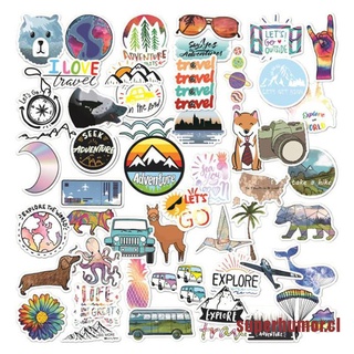 SUPEROM 50PCS Outdoor Summer Travel Stickers Vinyl Decal for Laptop Luggage Water Bottle (1)