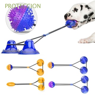 Proteccion Multifuncional De Piso interactivo De limpieza De doble diente copa De succión para mascotas Molar perro juguete Mordida