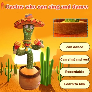 Cactus sacudiendo la cabeza bailando coche adorno batería alimentado por USB recargable decoración del salpicadero juguete para niños