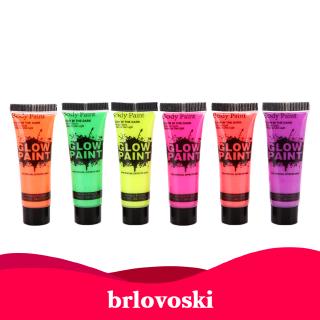 [Brlovoski] pintura fluorescente de 6 colores UV neón brillo cara y cuerpo pintura fluorescente - no tóxico, ideal para Raves, fiestas, (1)