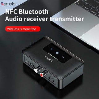Bluetooth 5.0 Transmisor Receptor Inalámbrico 3.5 Mm AUX NFC A 2 RCA Adaptador De Audio RUMBLE