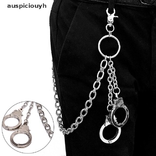 (auspiciouyh) mens hip top punk rock pantalones vaqueros cintura cartera cráneo cadenas de metal en venta