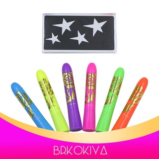 Brkokiya 6 piezas Kit De lápices Para Pintura cara/De arte/UV/brillante/Luminosa/maquillaje fiesta navideña