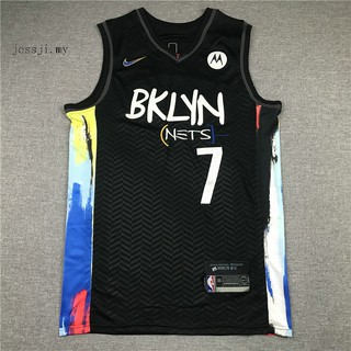 2021 nueva temporada hombres nba brooklyn nets #7 kevin durant graffiti city versión negro baloncesto jerseys jersey