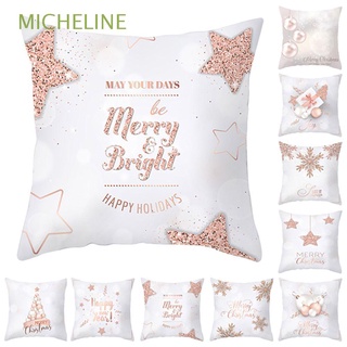micheline 18x18in funda de almohada suave decoración de navidad fundas de almohada rosa hogar sofá hecho a mano feliz navidad decorativa fundas de cojín