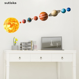 sutiska sistema solar planetas pegatinas de pared para niños sala de estar decoración del hogar cl